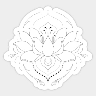 Blooming Lotus Flower / Soft Black Sticker